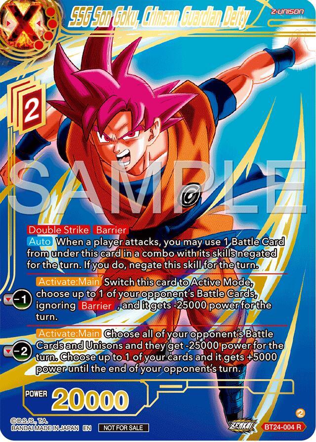 SSG Son Goku, Crimson Guardian Deity (Championship 2024 Finals Zenkai Pack) (Gold Stamped) BT24-004 card from Tournament Promotion Cards