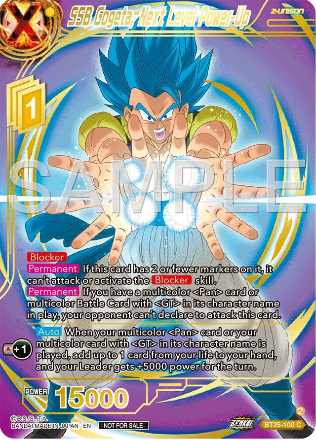 SSB Gogeta, Next Level Power-Up (Championship 2024 Finals Zenkai Pack) (Gold Stamped) BT25-100 card from Tournament Promotion Cards