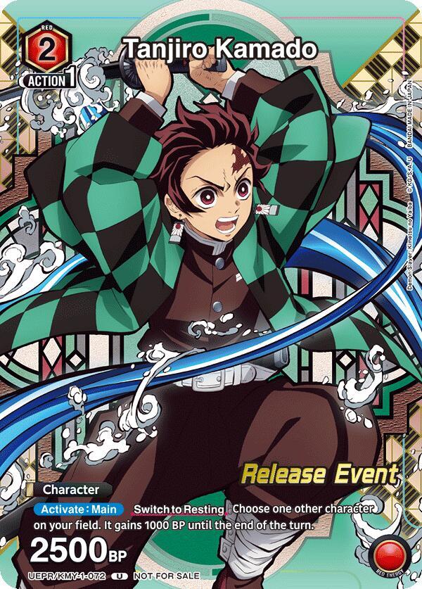 Tanjiro Kamado (Release Event Participation) UEPR/KMY-1-072 card from UE05BT: Demon Slayer: Kimetsu no Yaiba Release Event Cards