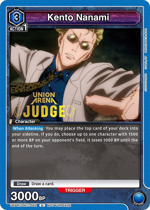 Kento Nanami (Judge Pack) UEPR/JJK-1-052 card from Union Arena Promotion Cards