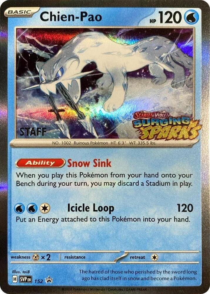 Chien-Pao (Staff) 152 card from SV: Scarlet & Violet Promo Cards