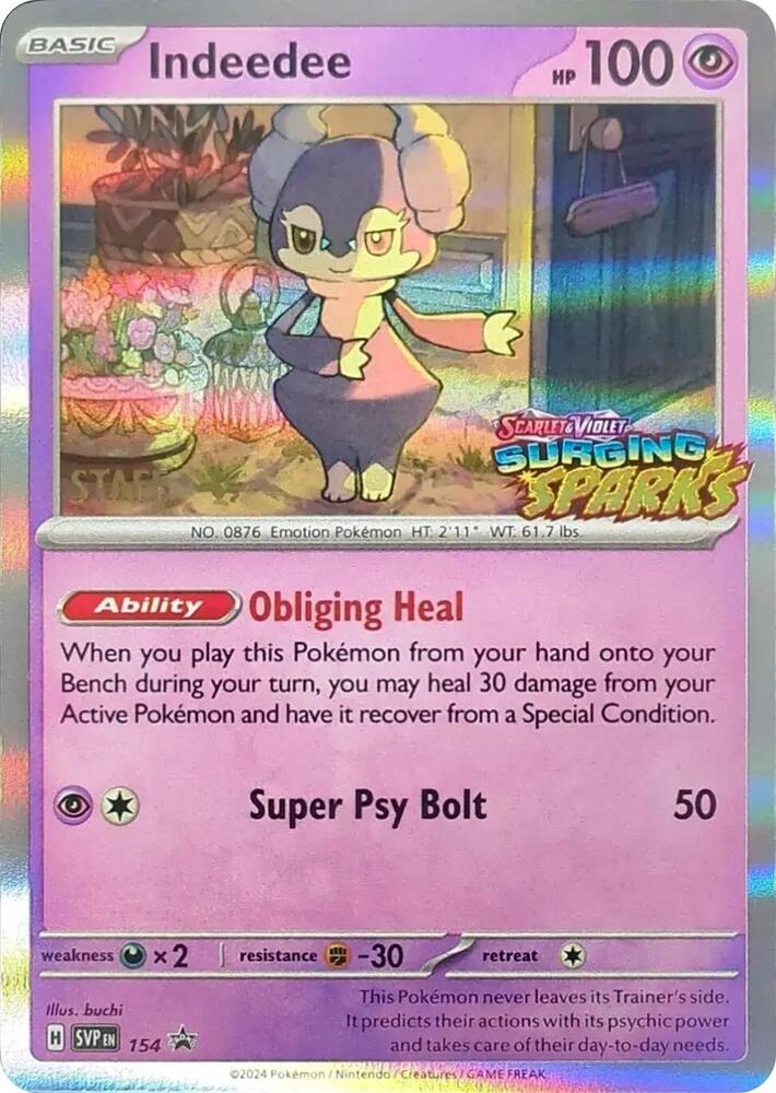 Indeedee (Staff) 154 card from SV: Scarlet & Violet Promo Cards