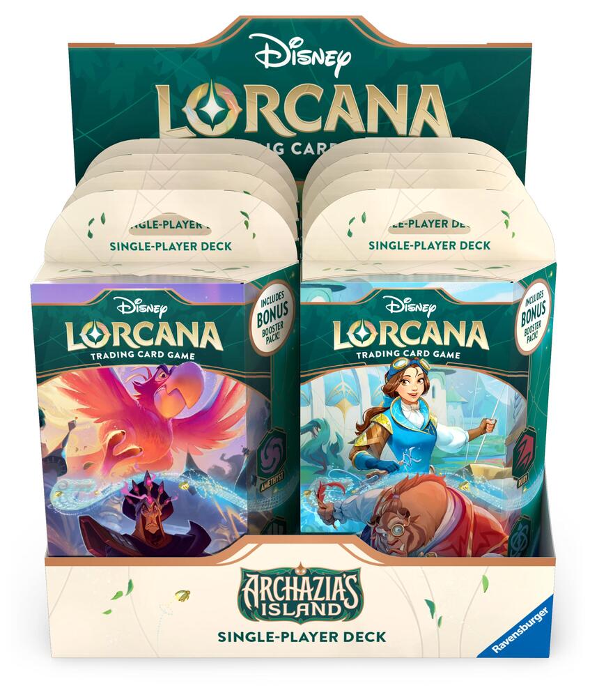 Disney Lorcana: Archazia's Island Starter Deck Display card from Archazia's Island