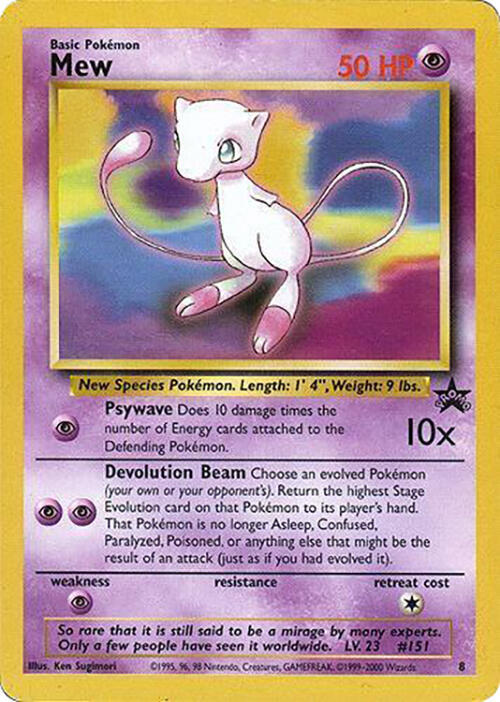 Mew (Glossy Finish) 8 card from WoTC Promo