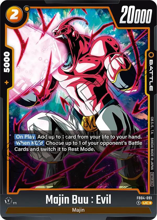 Majin Buu : Evil (Tournament Pack 05) FB04-091 card from Tournament and Championship Promos
