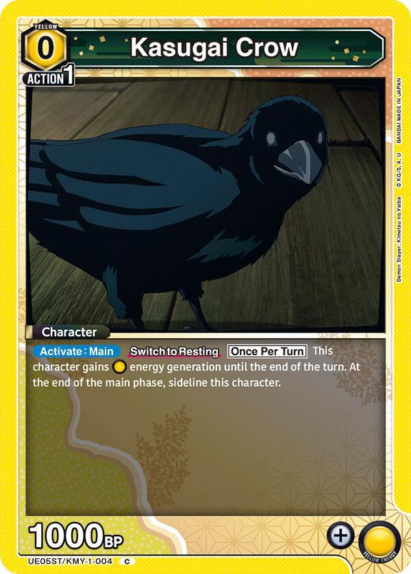Kasugai Crow UE05ST/KMY-1-004 card from UE05ST: Demon Slayer: Kimetsu no Yaiba Starter Deck
