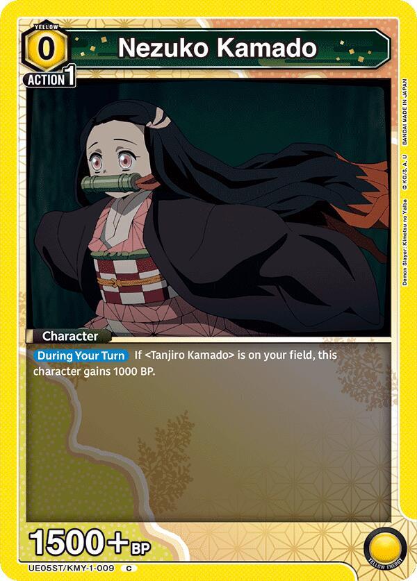 Nezuko Kamado UE05ST/KMY-1-009 card from UE05ST: Demon Slayer: Kimetsu no Yaiba Starter Deck