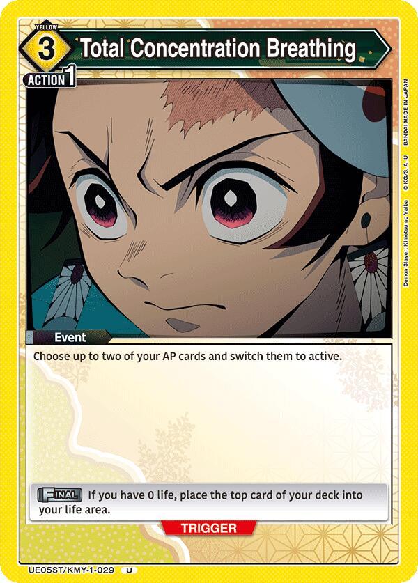 Total Concentration Breathing UE05ST/KMY-1-029 card from UE05ST: Demon Slayer: Kimetsu no Yaiba Starter Deck
