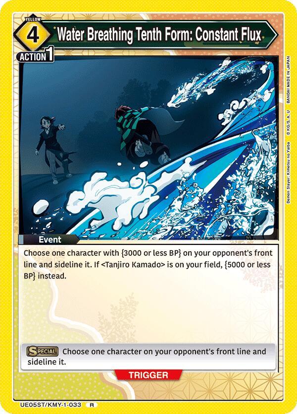 Water Breathing Tenth Form: Constant Flux UE05ST/KMY-1-033 card from UE05ST: Demon Slayer: Kimetsu no Yaiba Starter Deck