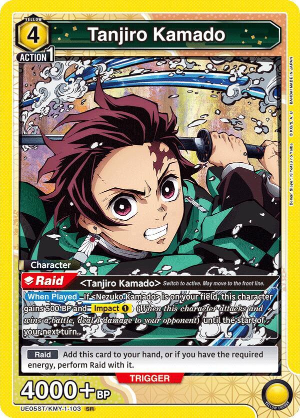 Tanjiro Kamado UE05ST/KMY-1-103 card from UE05ST: Demon Slayer: Kimetsu no Yaiba Starter Deck