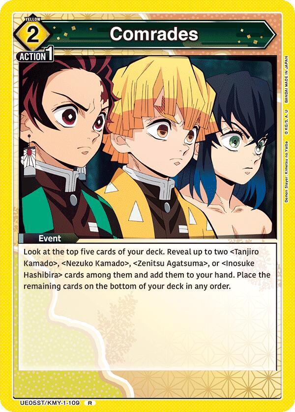 Comrades UE05ST/KMY-1-109 card from UE05ST: Demon Slayer: Kimetsu no Yaiba Starter Deck