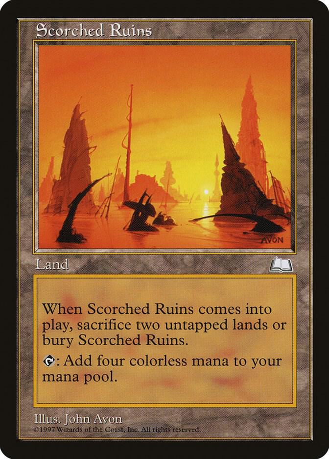Scorched Ruins card from Weatherlight
