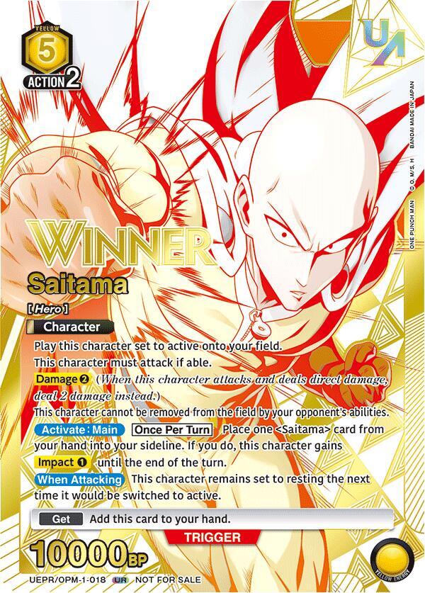 Saitama (Winner) UEPR/OPM-1-018 card from Union Arena Promotion Cards