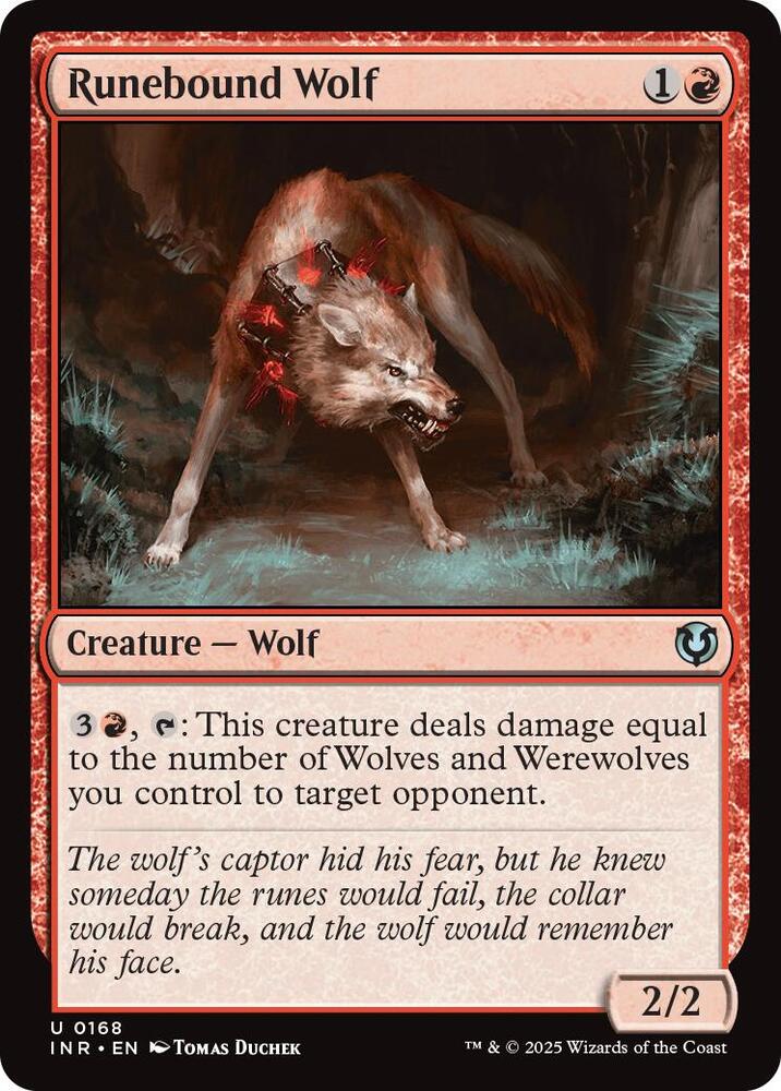 Runebound Wolf 168 card from Innistrad Remastered