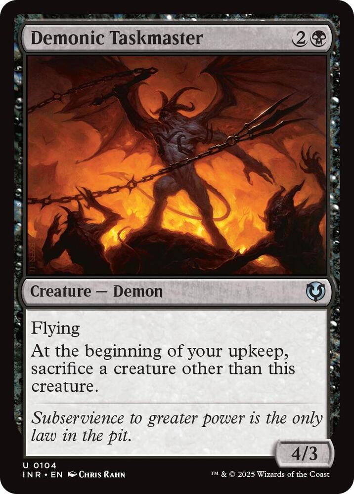 Demonic Taskmaster 104 card from Innistrad Remastered