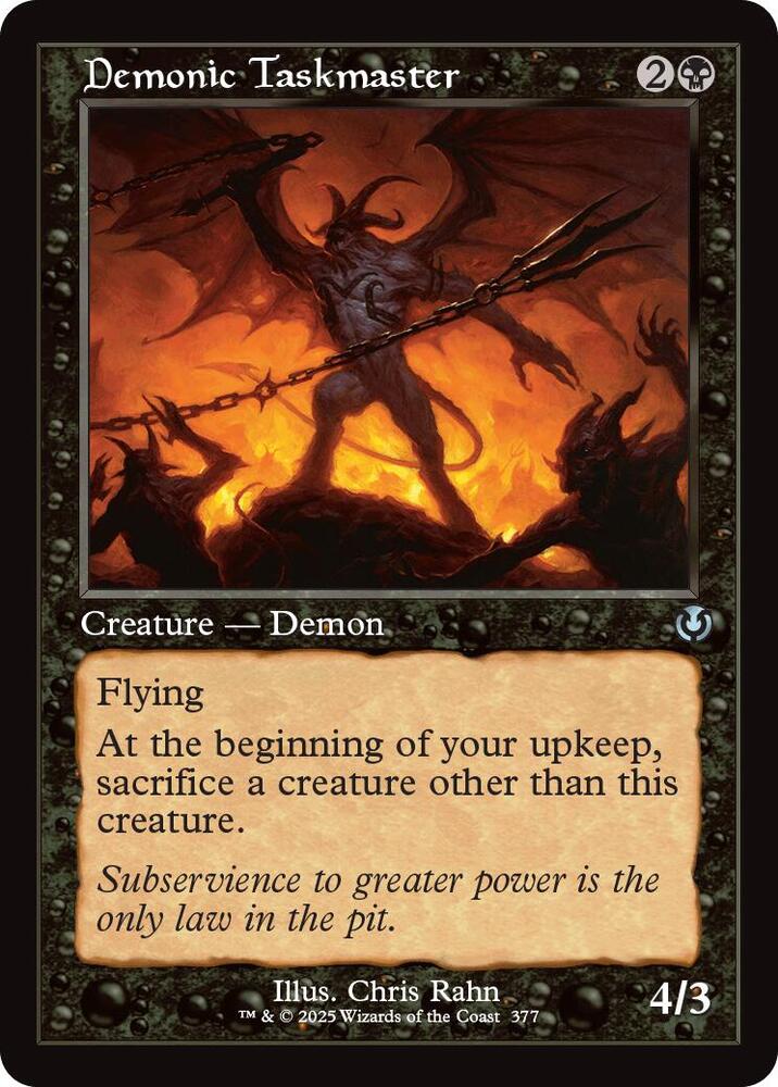 Demonic Taskmaster (Retro Frame) 377 card from Innistrad Remastered