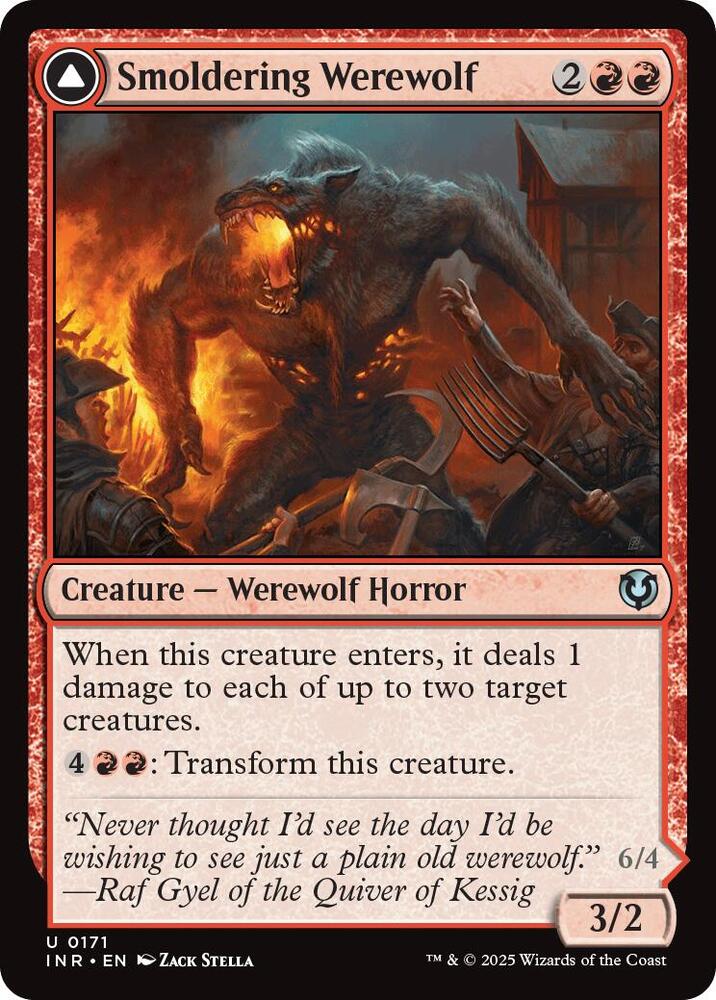 Smoldering Werewolf 171 card from Innistrad Remastered