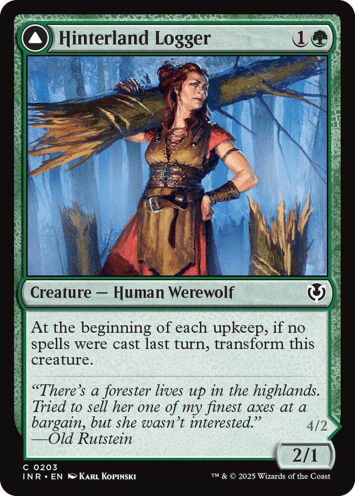 Hinterland Logger 203 card from Innistrad Remastered