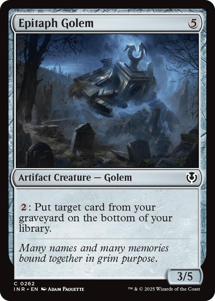 Epitaph Golem 262 card from Innistrad Remastered