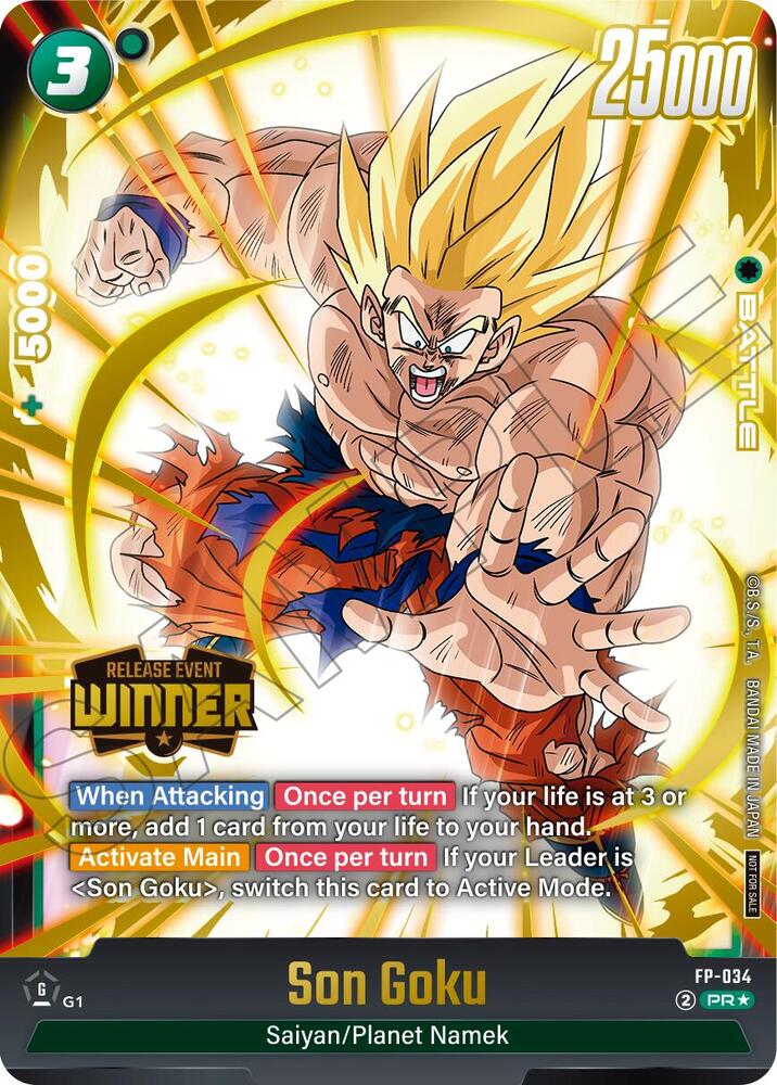 Son Goku (Release Event Winner) FP-034 card from Fusion World Promotion Cards and Packs
