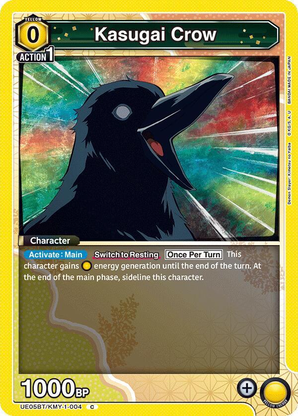 Kasugai Crow UE05BT/KMY-1-004 card from UE05BT: Demon Slayer: Kimetsu no Yaiba