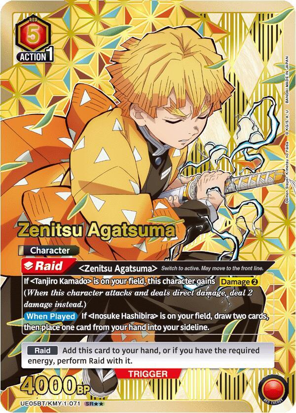 Zenitsu Agatsuma (SR**) UE05BT/KMY-1-071 card from UE05BT: Demon Slayer: Kimetsu no Yaiba