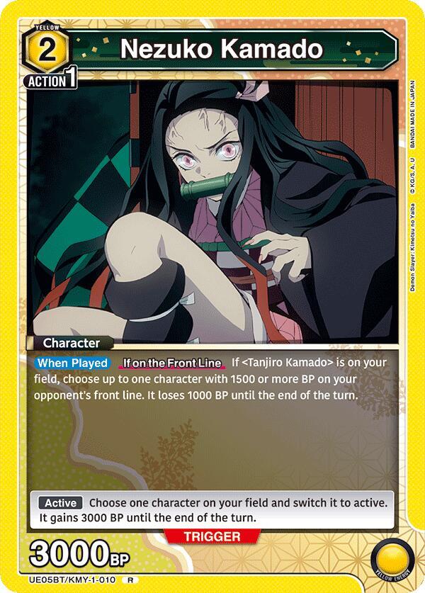 Nezuko Kamado UE05BT/KMY-1-010 card from UE05BT: Demon Slayer: Kimetsu no Yaiba