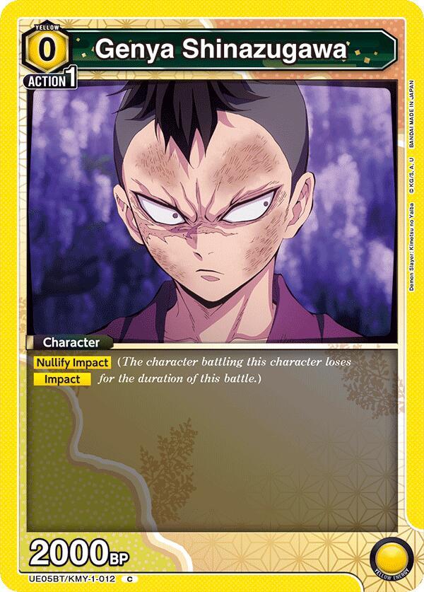 Genya Shinazugawa UE05BT/KMY-1-012 card from UE05BT: Demon Slayer: Kimetsu no Yaiba