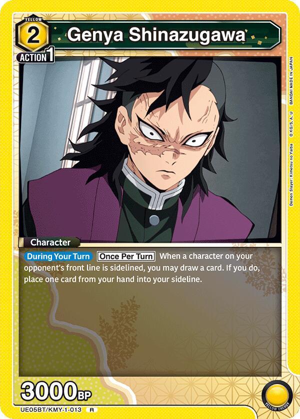 Genya Shinazugawa UE05BT/KMY-1-013 card from UE05BT: Demon Slayer: Kimetsu no Yaiba