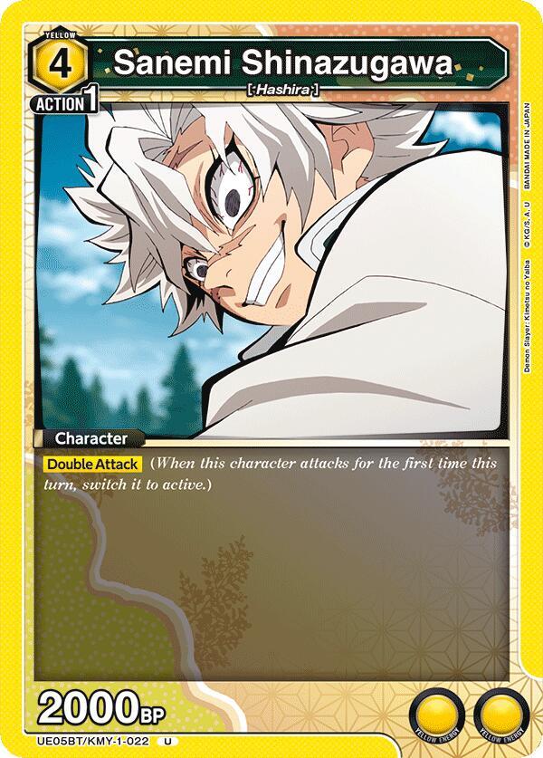 Sanemi Shinazugawa UE05BT/KMY-1-022 card from UE05BT: Demon Slayer: Kimetsu no Yaiba