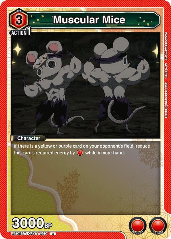 Muscular Mice UE05BT/KMY-1-080 card from UE05BT: Demon Slayer: Kimetsu no Yaiba