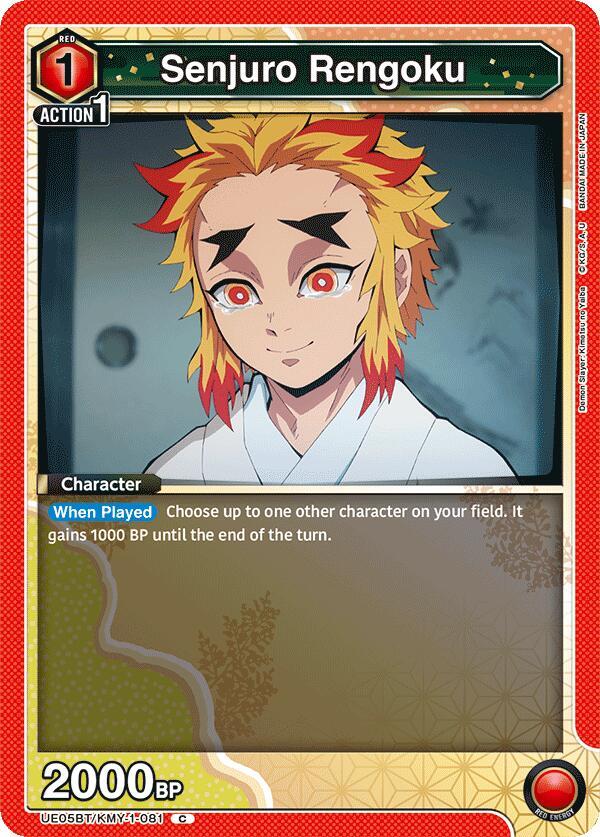 Senjuro Rengoku UE05BT/KMY-1-081 card from UE05BT: Demon Slayer: Kimetsu no Yaiba