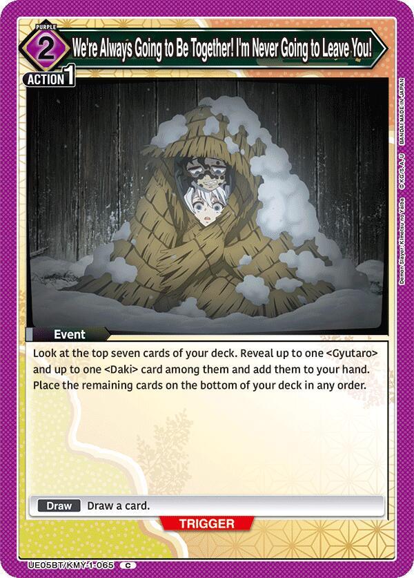 We're Always Going to Be Together! I'm Never Going to Leave You! UE05BT/KMY-1-065 card from UE05BT: Demon Slayer: Kimetsu no Yaiba