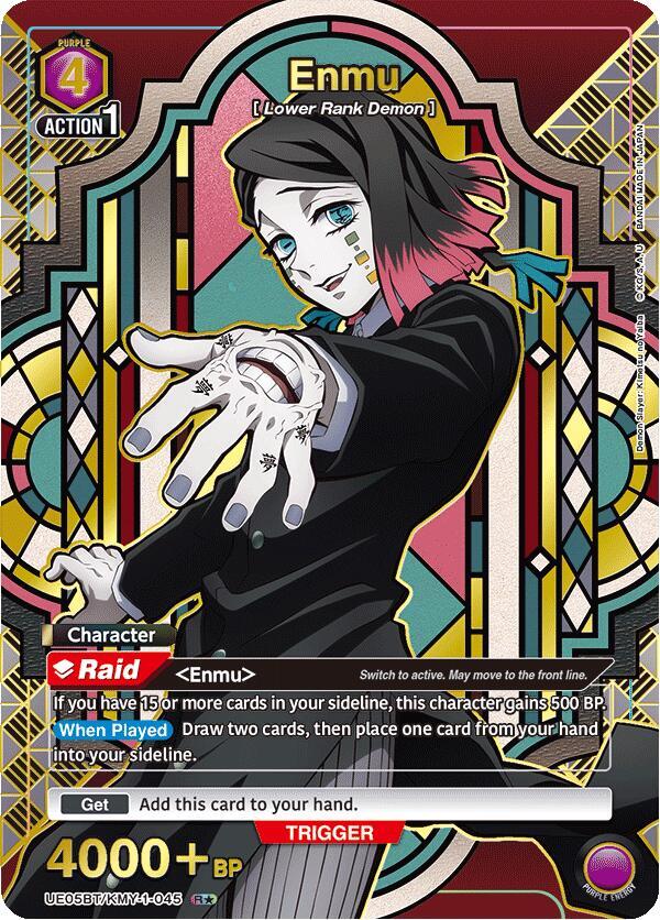 Enmu (R*) UE05BT/KMY-1-045 card from UE05BT: Demon Slayer: Kimetsu no Yaiba