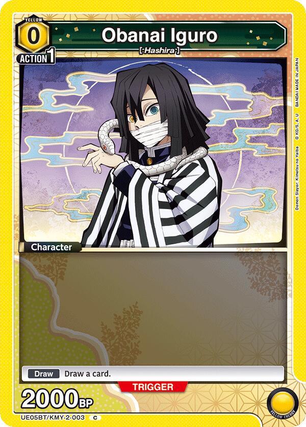 Obanai Iguro UE05BT/KMY-2-003 card from UE05BT: Demon Slayer: Kimetsu no Yaiba