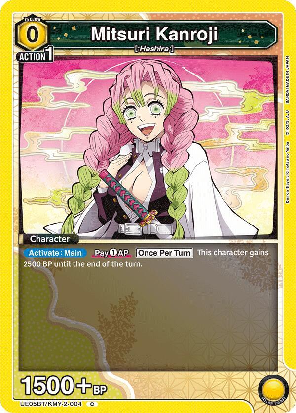 Mitsuri Kanroji UE05BT/KMY-2-004 card from UE05BT: Demon Slayer: Kimetsu no Yaiba