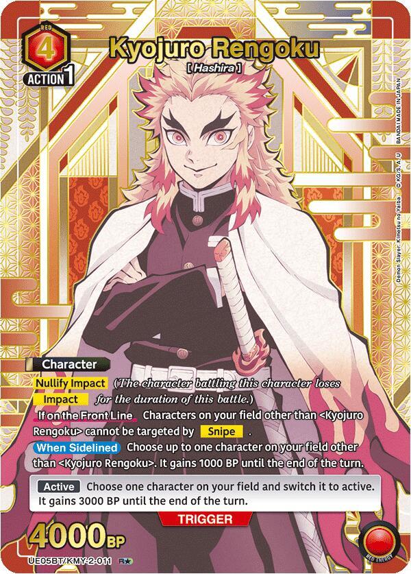 Kyojuro Rengoku (R*) UE05BT/KMY-2-011 card from UE05BT: Demon Slayer: Kimetsu no Yaiba