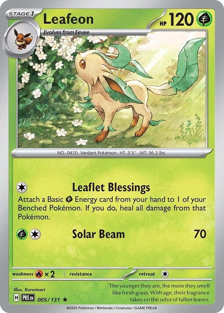 Leafeon 005/131 card from SV: Prismatic Evolutions