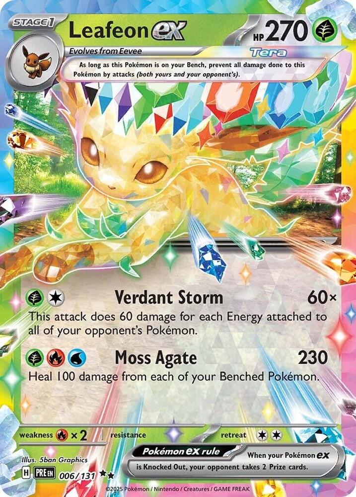 Leafeon ex 006/131 card from SV: Prismatic Evolutions