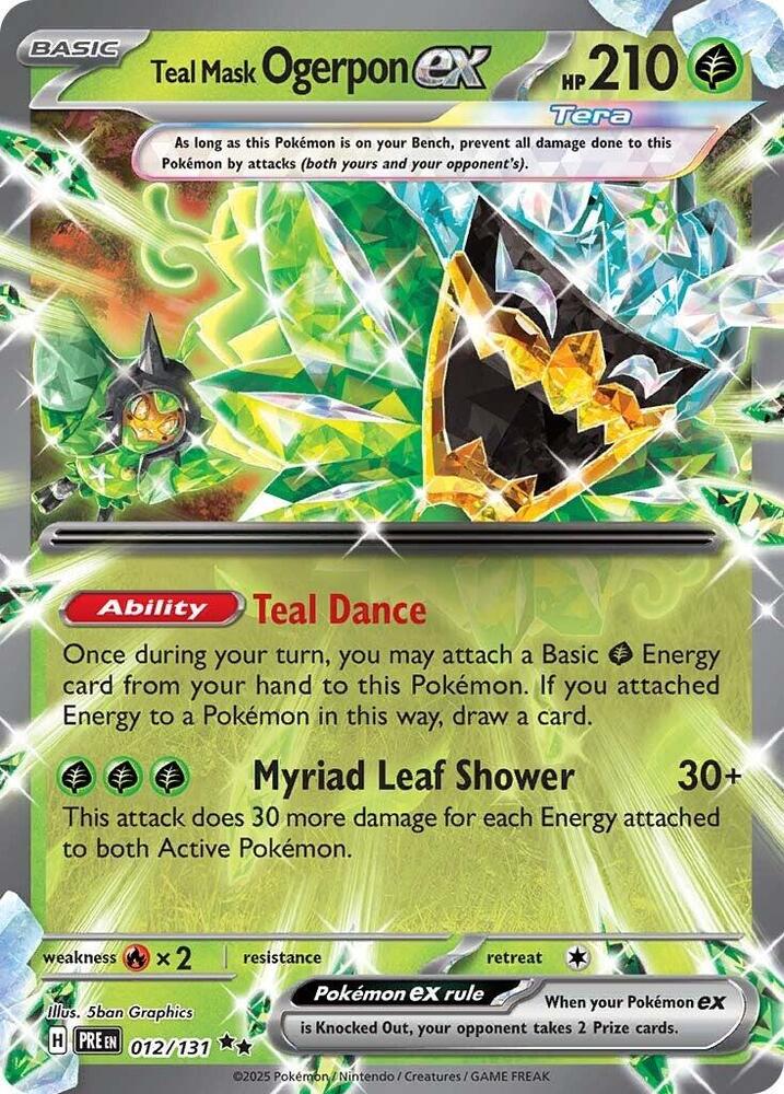 Teal Mask Ogerpon ex 012/131 card from SV: Prismatic Evolutions
