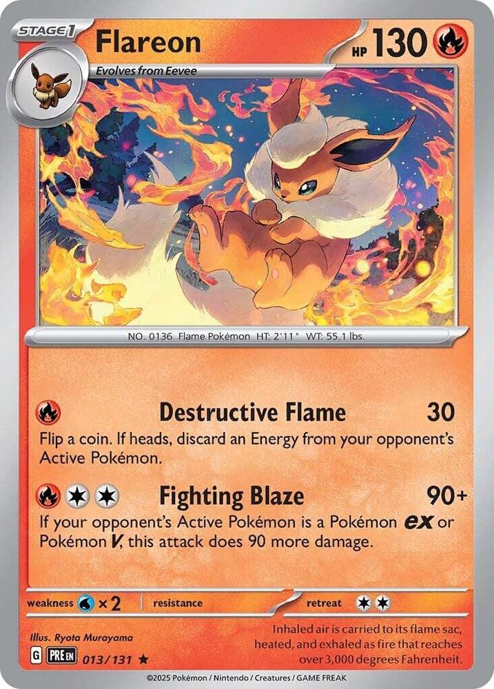 Flareon 013/131 card from SV: Prismatic Evolutions