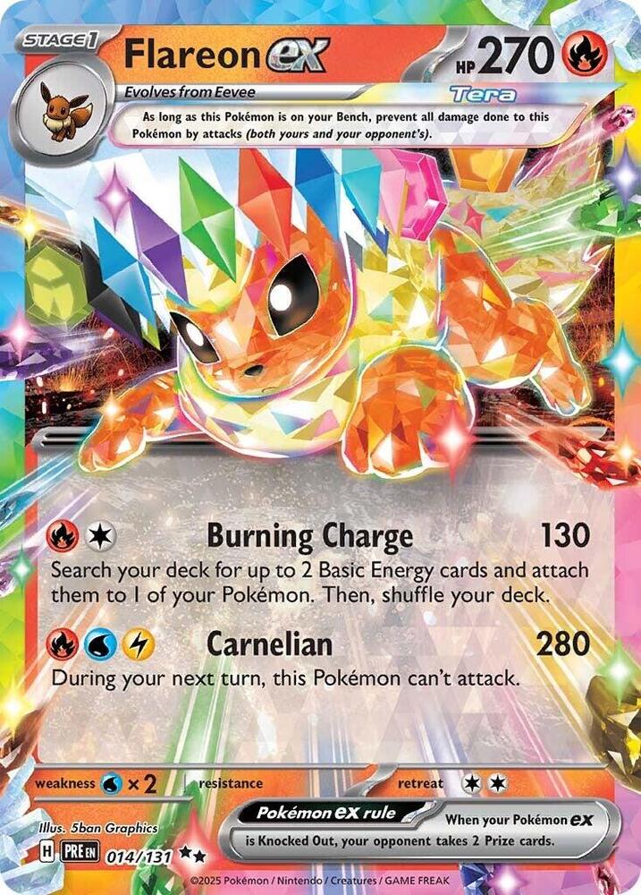Flareon ex 014/131 card from SV: Prismatic Evolutions