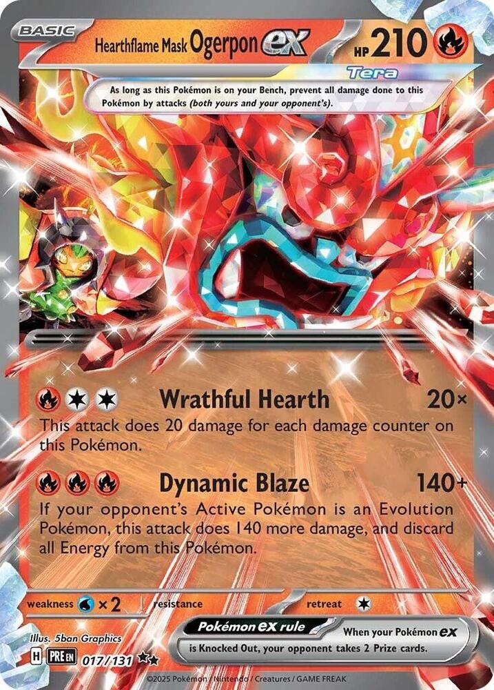 Hearthflame Mask Ogerpon ex 017/131 card from SV: Prismatic Evolutions