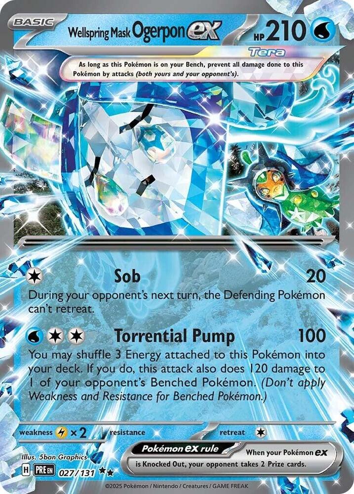 Wellspring Mask Ogerpon ex 027/131 card from SV: Prismatic Evolutions