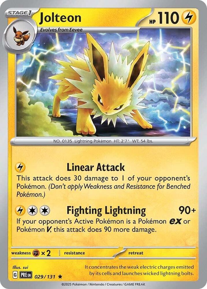 Jolteon 029/131 card from SV: Prismatic Evolutions