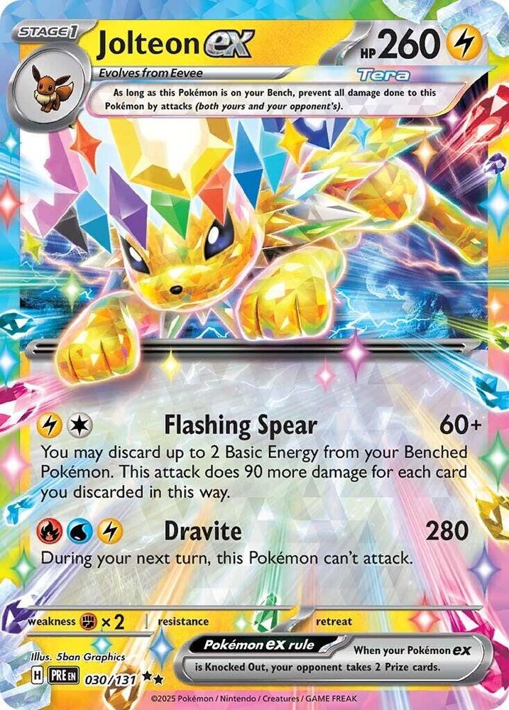 Jolteon ex 030/131 card from SV: Prismatic Evolutions