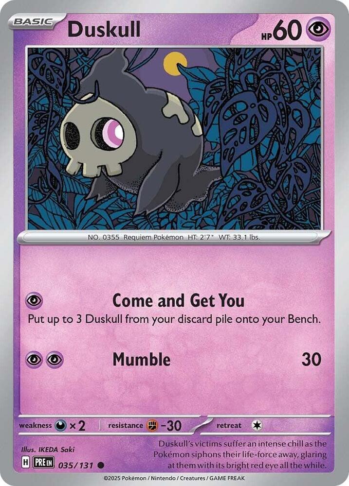 Duskull 035/131 card from SV: Prismatic Evolutions