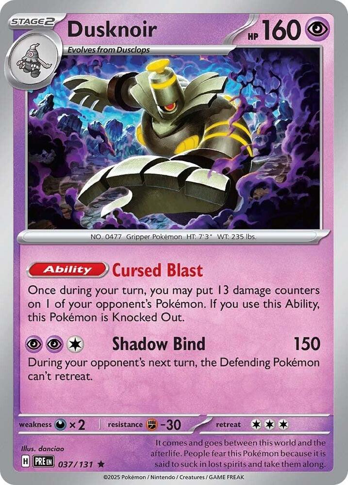 Dusknoir 037/131 card from SV: Prismatic Evolutions