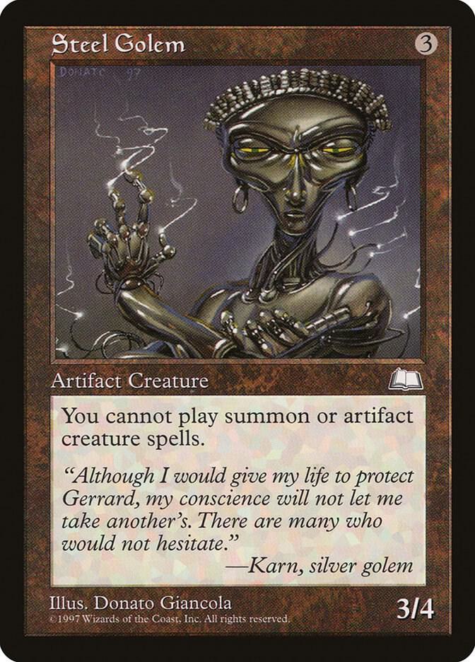 Steel Golem card from Weatherlight