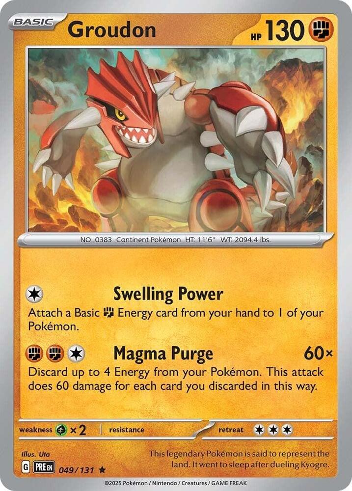Groudon 049/131 card from SV: Prismatic Evolutions